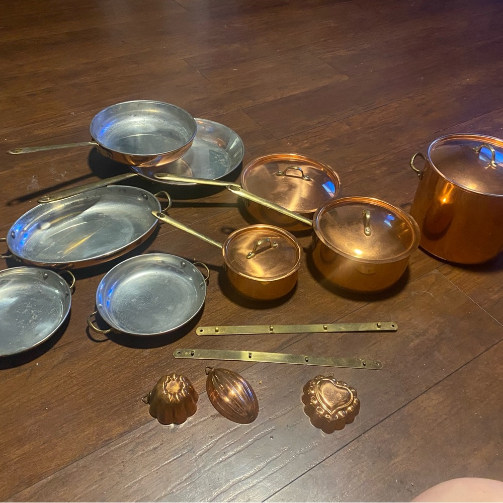 Vintage Copper Cookware Set + Copper Colander – Large Lot